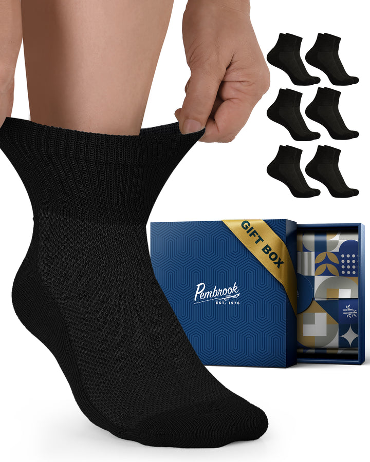 Pembrook Ankle Diabetic Socks: 6 Pairs