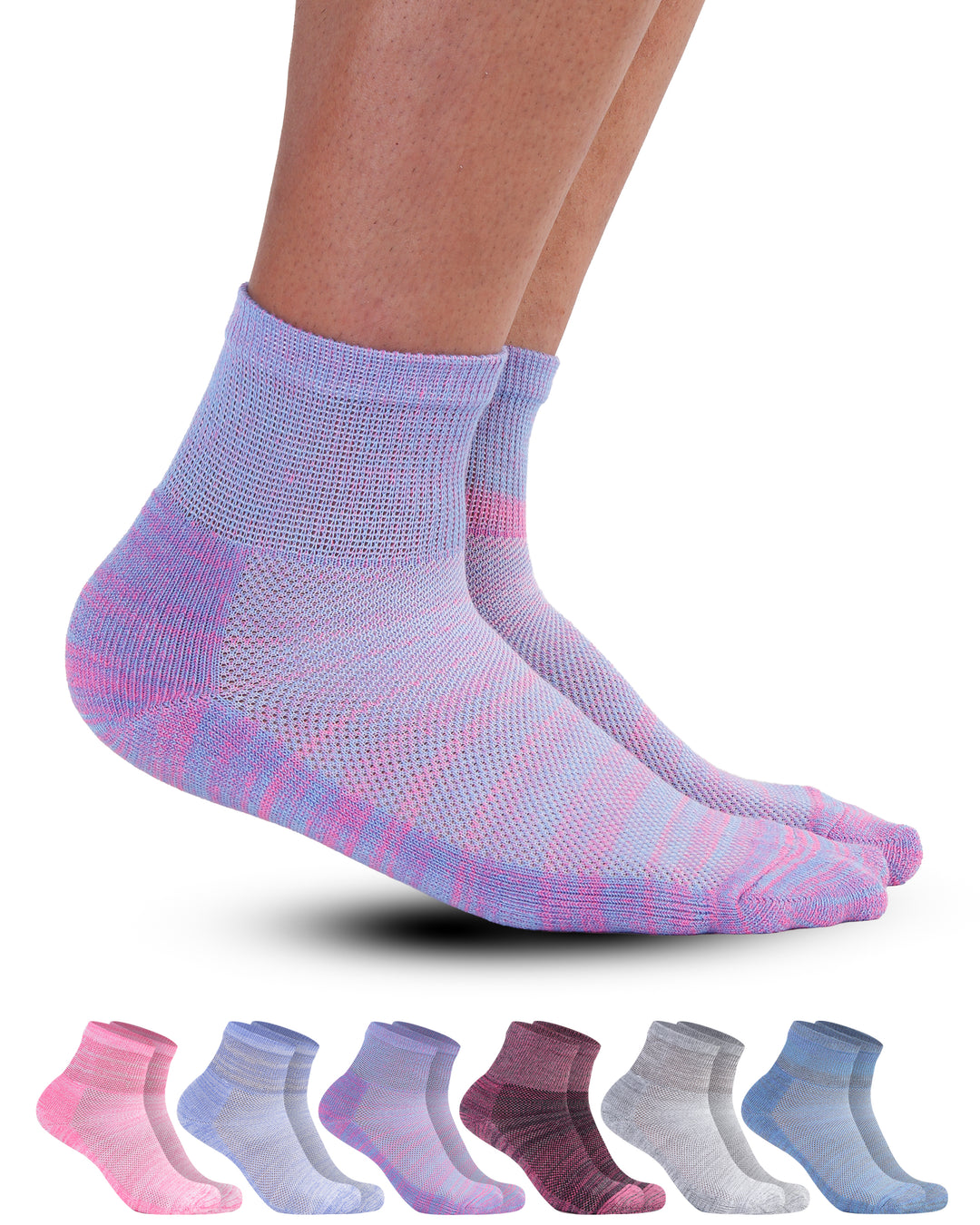Colorful socks with a white background