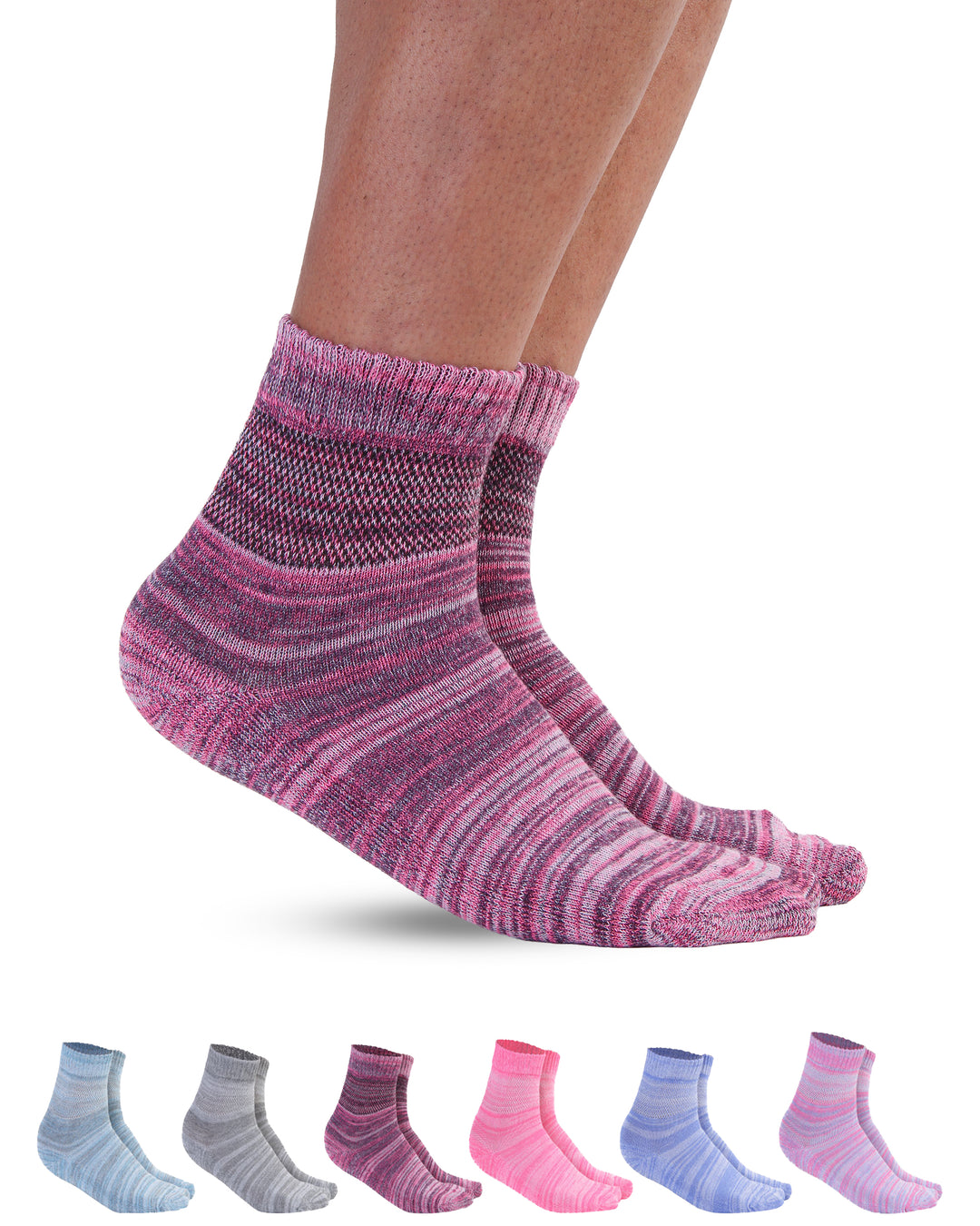 Colorful socks with a white background