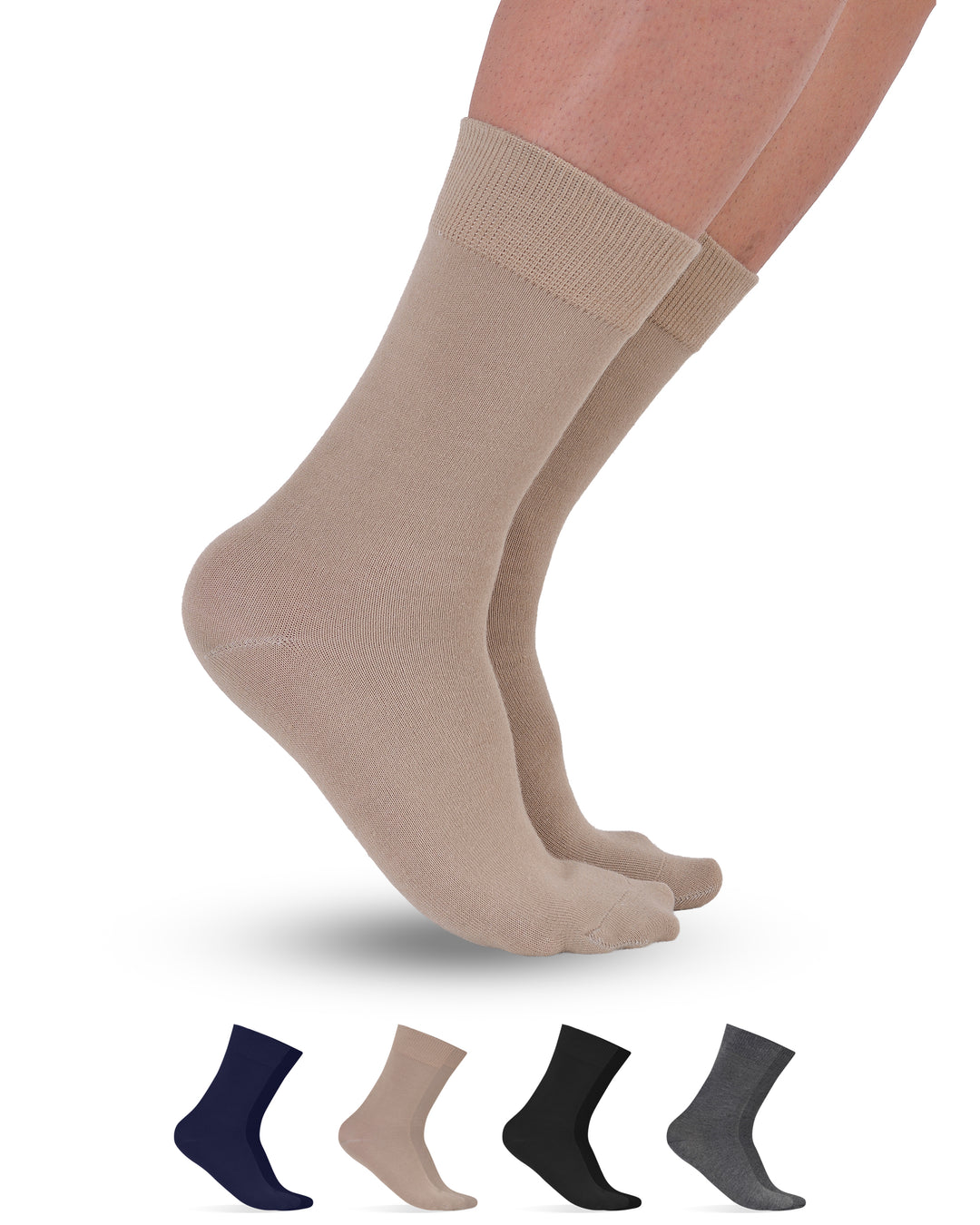 Beige sock on a white background with additional socks displayed below.