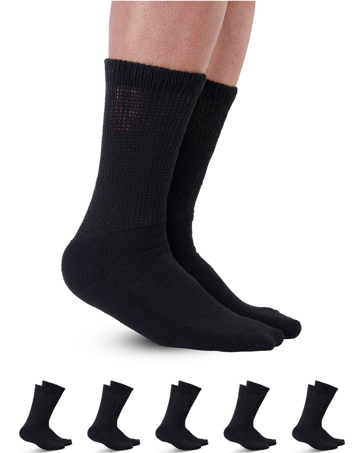 Black socks with textured pattern on a white background