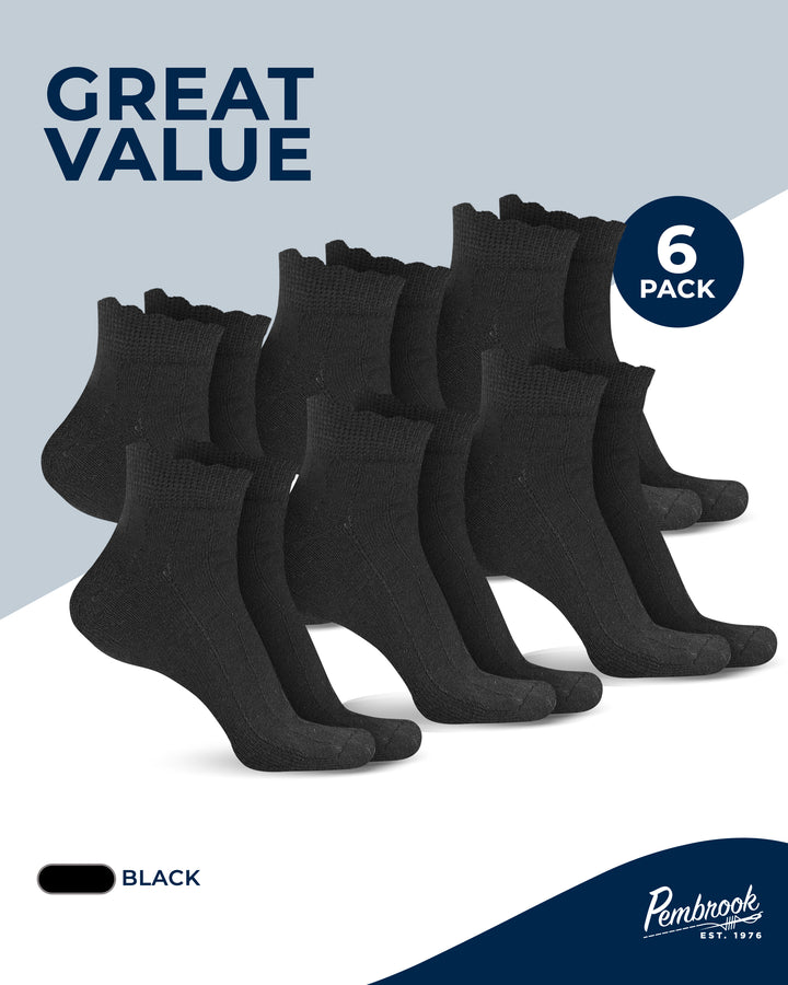 Six pairs of black socks with &