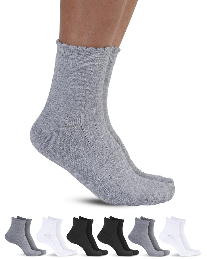 Gray sock on a white background with six pairs of socks displayed below.