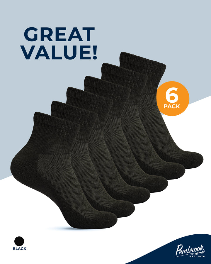 Six pairs of black socks with &
