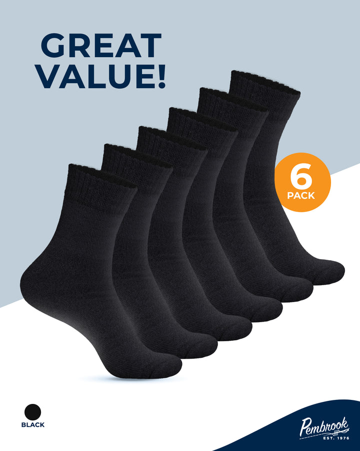 Six pairs of black socks with &