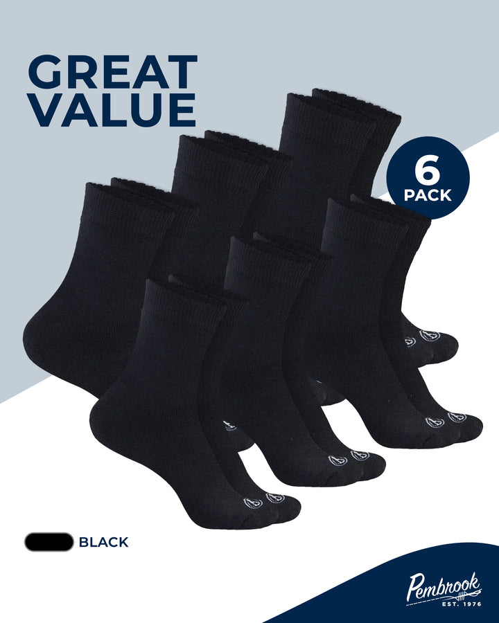 Six pairs of black socks with &