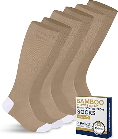 Pembrook Bamboo Light Compression Socks: 3 Pairs  | 8-15 mmHg