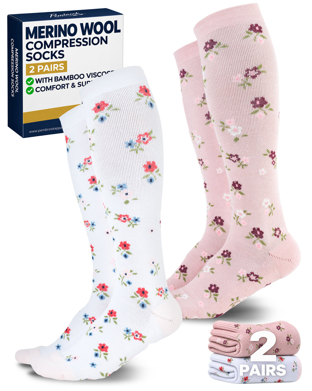 Pembrook Merino Wool Compression Socks