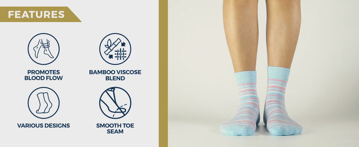 Pembrook Ankle Bamboo Diabetic Socks: 4 Pairs