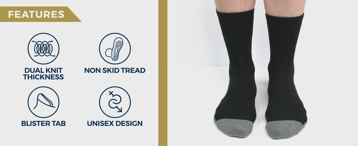 Pembrook Non-Skid Crew Socks: 4 Pairs